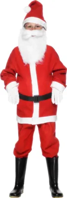 A child dressed as Santa Claus.