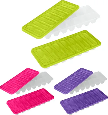 Obrázek produktu pro Sada 2 tvořítka na kostky ledu Metaltex s víčkem, z plastu, různé barvy