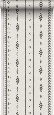Zdjęcie produktu dla Sanders & Sanders Tapeta motyw etniczny beżowymIczarnym 53 cm x 10 m