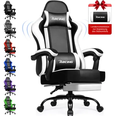 Produktbild von Gaming-Stuhl - Gaming-Sessel - Bürostuhl - Computerstuhl - Schwarzer Gaming-Sessel - Ergonomisches Design