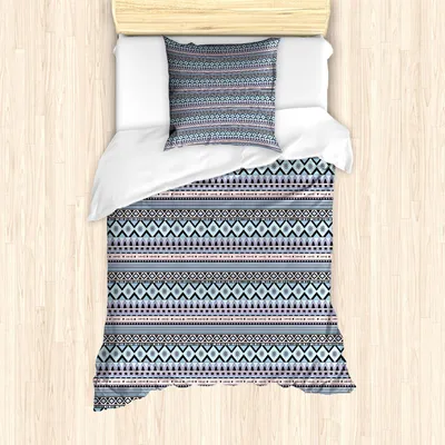 Obrázek produktu pro ABAKUHAUS Boho povlečení, kreativní pastelové barvy s opakujícím se vzorem květin a geometrických motivů, 135 x 200 cm + 80 x 80 cm, vícebarevné