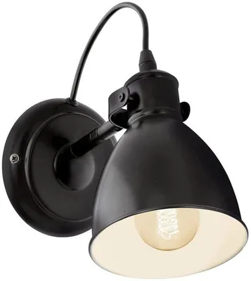 Productafbeelding van Unyqoos® Wandlamp, mat zwart, met verstelbare lampenkap, binnenkant wit, E27 (max. 40W), dimbaar, 21,5 x 20 cm – geschikt voor woonkamer en hal