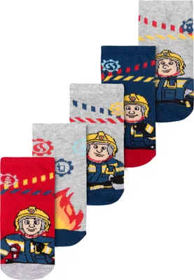 Produktbild von Feuerwehrmann Sam Socken für Jungen - Kinder Sneaker Kindersocken Söckchen (5er Pack), Größe:27-30