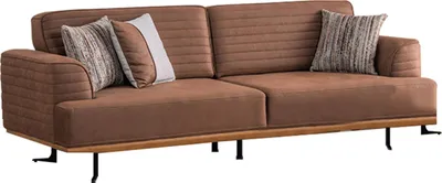 Immagine prodotto di Elegante divano marrone a tre posti dal design moderno per il soggiorno
