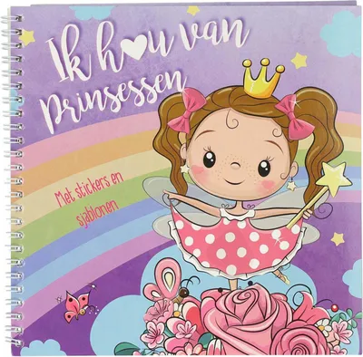 Produktbild von Aufkleber und Vorlagenbuch Ich liebe Prinzessinnen