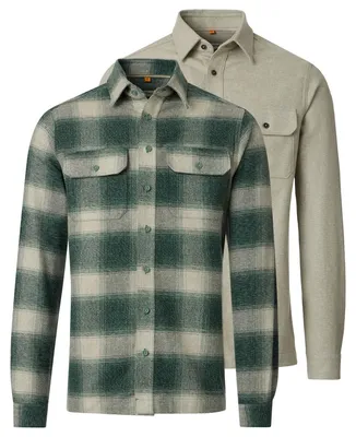 Produktbild von Redmond 2er Pack Basic Hemdjacke / Overshirt Aus weichem Flanell, Mit praktischen Brusttaschen, Ideal zum Kombinieren und Layern