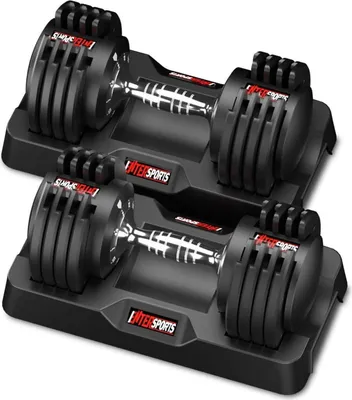Image de EnterSports haltères réglables 12kg/18kg Pair poignée antidérapante 5 niveaux de poids