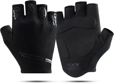 Produktbild von ROCKBROS Fahrradhandschuhe Radhandschuhe Herren Damen Halbfinger rutschfeste Stoßdämpfende Handschuhe Sommer für Mountainbike Rennrad