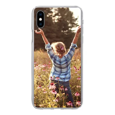 Produktbild von MuchoWow® Handyhülle Schutzhülle Hülle für iPhone Xs Frau - Blumen - Frühling Silikon Softcase Handy Hülle - Handytasche