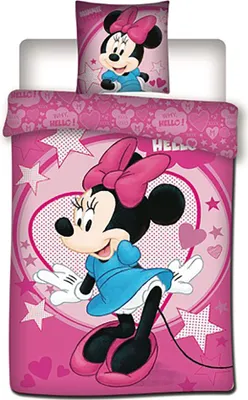 Zdjęcie produktu dla Zestaw pościeli Disney Minnie Mouse - przytulna poszwa na kołdrę 140 cm x 200 cm i poszewka na poduszkę 63 cm x 63 cm dla dzieci