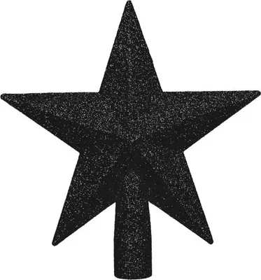 Image de Etoile pour sapin de Noël 15cm noir pailleté, ornement de Noël