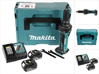 Image de Makita DGD 800 RTJ Meuleuse droite sans fil 18V + 2x Batteries 5.0Ah + Chargeur +Coffret Makpac