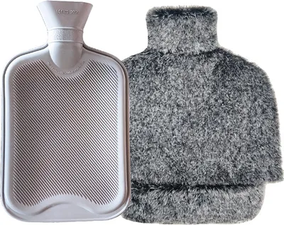 Immagine prodotto di INF Borsa dell'acqua calda in peluche - Nera