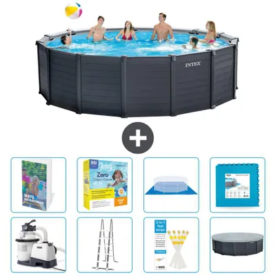 Produktbild von Graphite Panel Pool Rund - 478x124 cm - 9-teilig  S566