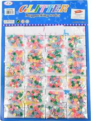 Produktbild von Pailletten Set zum Basteln - 24 Beutel Bunte Runde Pailletten - Deko für Kleidung & Scrapbooking