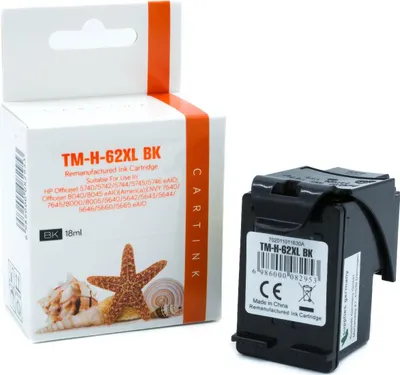 Produktbild von black Tinte/Tintenpatrone 4.1-C2P04AE [ mit Chip ]  kompatibel mit HP C2P04AE [ 62 ]  Seiten: 200