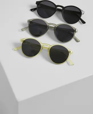 Produktbild von Urban Classics Sonnenbrille Sunglasses Cypress 3-Pack Black/Lightgrey/Yellow