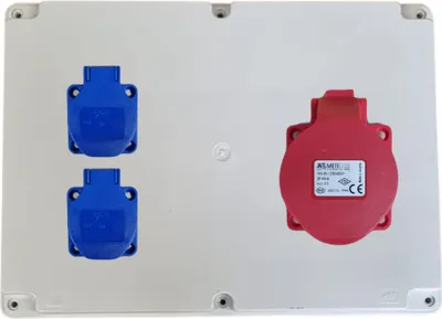 Produktbild von IP44 Stromverteiler Verteilerkasten Sicherungskasten 2x 230V IP44 _1x 16A IP44_Ohne_Ohne _40203005_Ohne Kabel