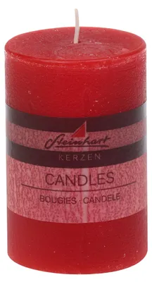 Produktbild von Stumpenkerze "Raureif" Rubin Rot 100/68 mm