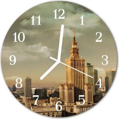 Produktbild von Glasuhr Wanduhr Küchenuhr Echt-Glas 30fi cm Warschau mehrfarbig