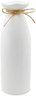 Produktbild von Kleine Keramikvase weiß 21cm hoch handgemacht