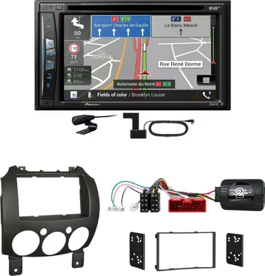 Produktbild von Pioneer AVIC-Z730DAB USB Navigation MP3 DAB+ Einbauset für Mazda 2 2008-2014