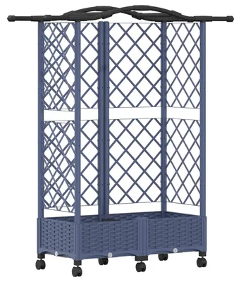 Obrázok produktu pre vidaXL Vyvýšený záhradný kvetináč so záhradným mrežou a strechou, sivý, 124 x 40 x 129 cm, PP