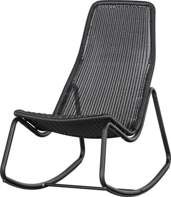 Produktbild von Woood Tom Outdoor-Schaukelstuhl Aus Wasserfastem Rattan, Schwarz