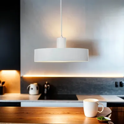 Produktbild von Hängeleuchte Weiß Metall Ø 35 cm E27 verstellbar Retro Hängelampe Esszimmer Küche