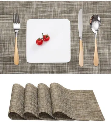 Immagine prodotto di Ibenzoa® Tovagliette lavabili – Set da 4, sottopiatti in PVC, 30 x 43,5 cm, antiscivolo e resistenti al calore, tagliabili, protezioni per tavolo per sala da pranzo e hotel