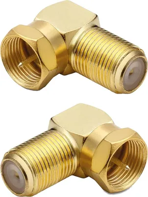 Produktbild von 2 Stücke Sat Winkelstecker 90 Grad, Koax Winkelstecker, Antennenstecker Winkel für Antennenkabel, Satellitenkabel, Koaxialkabel, Vergoldet