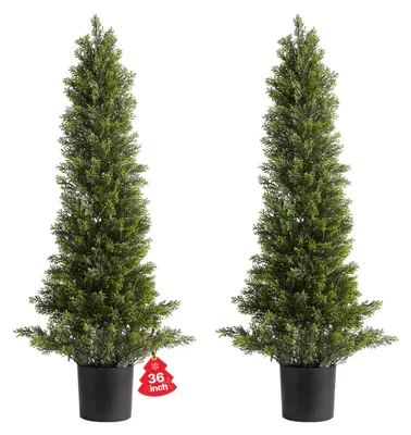 Künstliche Zedernbäume 2er-Set 91,4 cm grün PE