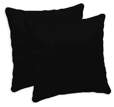 2er-Set Kissenbezüge 50x50 cm, Baumwolle mit Seideneffekt, Schwarz