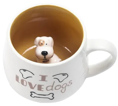 Produktbild von Hund Tasse 3D Keramik 350ml Geschenk für Hundebesitzer Hundemama