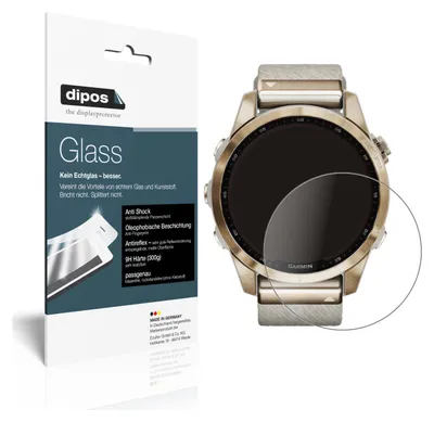 Produktbild von 2x Schutzfolie für Garmin Fenix 7S (42 mm) matt - Anti-Shock 9H Folie dipos Glass Kunststoffglas