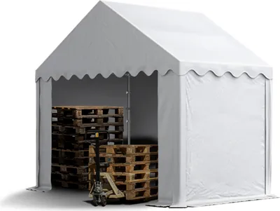 Produktbild von TOOLPORT Lagerzelt 3x2 m Zelthalle Unterstand Weidezelt PVC Plane 700 N wasserdicht in weiß