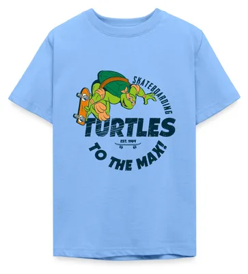 Produktbild von Spreadshirt Ninja Turtles Skatboarding Turtles Teenager T-Shirt, 152/164 (12-14 Jahre), Himmelblau