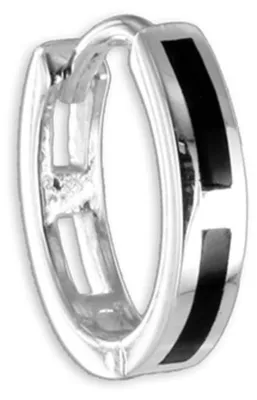 Produktbild von Herren Ohrring: 925 Silber Klapp-Creole mit Onyx