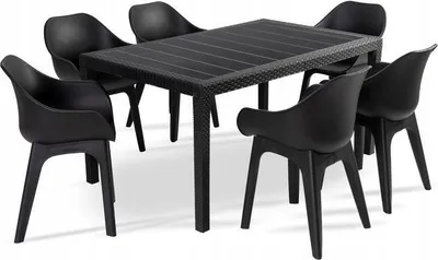 Produktbild von Gartenmöbel-Set Liveto Duo 6 Stühle + Tisch