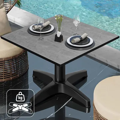 Produktbild von CPBL | Compact Loungetisch | B:T:H 60 x 60 x 42 cm | Beton / Aluminium Schwarz | Zusatzgewicht | Bistro Loungetisch Gastro Tisch