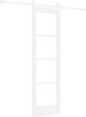 Image de Porte coulissante vidaXL blanche 61 x 198,5 cm en pin massif et verre