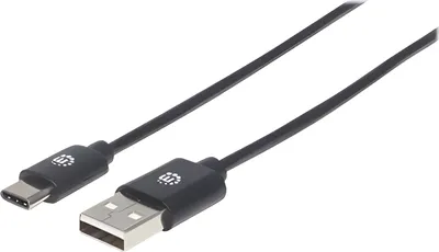 Image de MANHATTAN USB 2.0 Typ C-Kabel C-Stecker/A-Stecker 2m schwarz