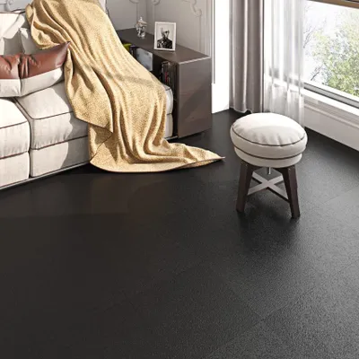 Produktbild von FunStick, 30 x 30 cm, 30 Vinylfliesen, selbstklebend, schwarz, matt, Bodenfliesen, für den Innenbereich, PVC-Bodenbelag, selbstklebend, Linoleum, für Böden, Küche, Badezimmer, Fliesen, PVC, Boden, wasserdicht