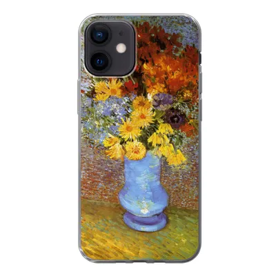 Produktbild von MuchoWow® Handyhülle Schutzhülle Hülle für iPhone 12 Vase mit Gänseblümchen und Anemonen - Vincent van Gogh Silikon Softcase Handy Hülle - Schutzhülle