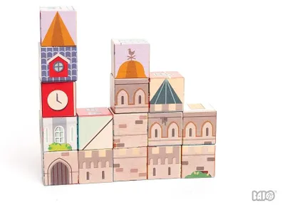 Image de Jouets de construction Bajo - jeu de cubes architecturaux colorés
