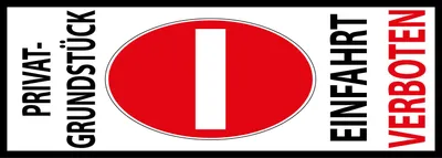 Produktbild von vianmo Blechschild 27x10 cm Halteverbot Privat Einfahrt verboten