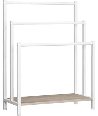 Immagine prodotto di Portasciugamani autoportante con 3 barre, dimensioni 60 x 28 x 81 cm, colore bianco e grigio