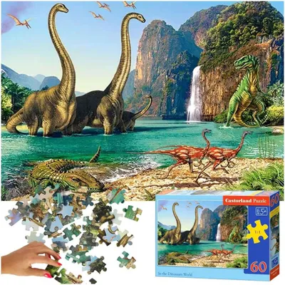 Produktbild von CASTORLAND Puzzle Welt der Dinosaurier 60 Teile
