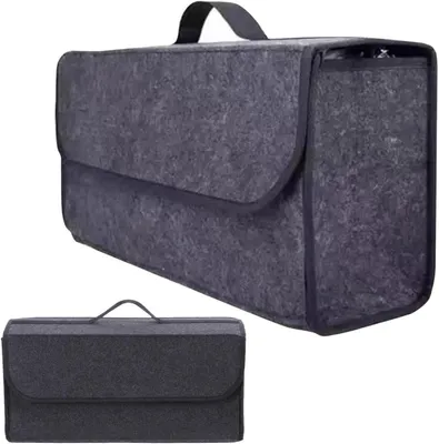 Obrázok produktu pre Organizér do batožinového priestoru – úložná zásuvka do auta – na usporiadanie vecí v aute – stabilná konštrukcia – 25x10x25 cm – sivá