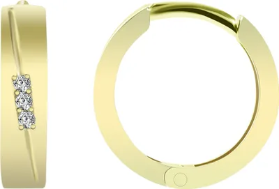 Produktbild von 333/- Gold Klapp-Creolen "Mia", Zirkoniabesatz, Gelbgold, 8 Karat